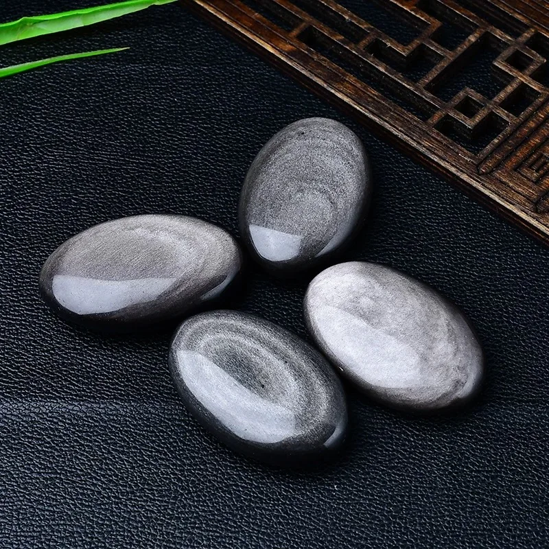 حجر النخيل السج الفضي اللامع كريستال مصقول طبيعي للتأمل وموازنة الشقرا وتخفيف التوتر