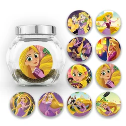 Disney Rapunzel Cartoon Round Stickers bambini compleanno festa a tema Lables per regalo biscotto Candy Wrapping forniture per Baby Shower