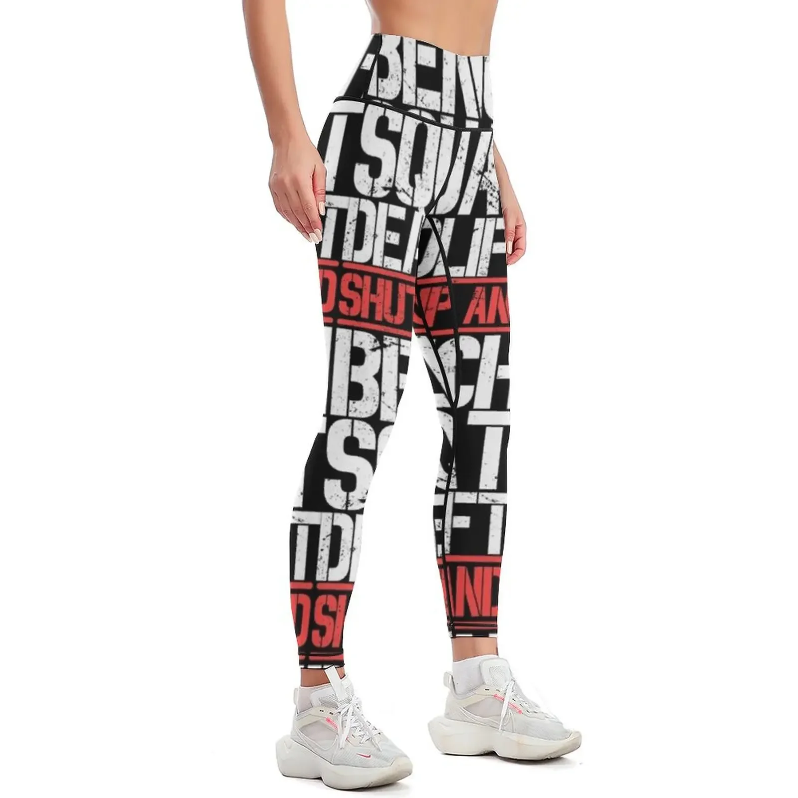 Shut Up And Bench Squat Deadlift Powerlifter Leggings sporty woman push up Leginsy push up Womens Leggings