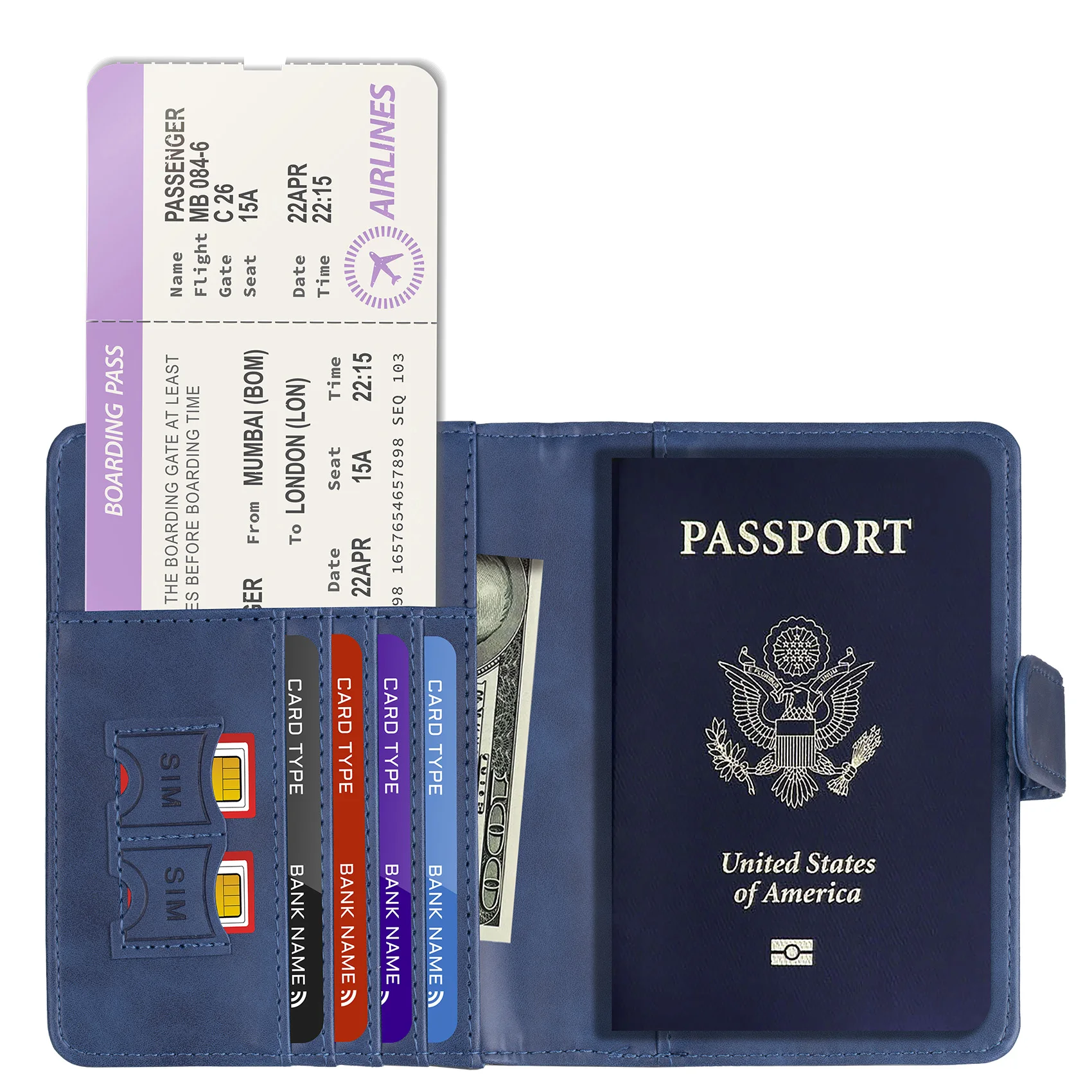 Canada Passport Holder Case With Magnetic Buckle Closure, RFID Blocking Travel Wallet Passport Cover