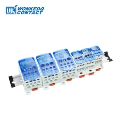 Caja de distribución UKK, un en varias salidas, conector eléctrico de alimentación, unión, bloque de terminales de carril Din UKK80A/125A/160A/250A/400A