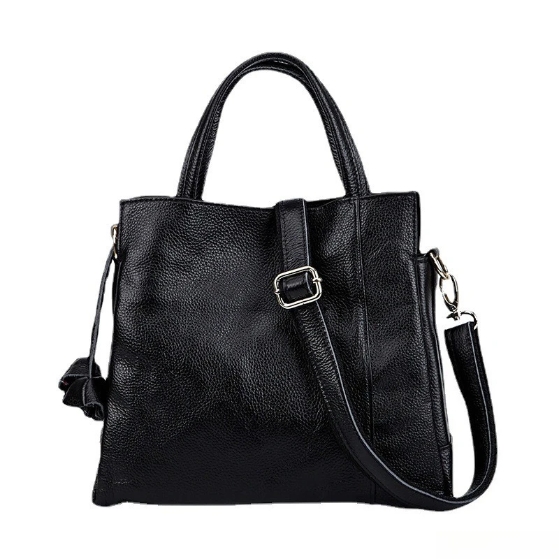 Women's Convertible Luxury Genuine Leather Shoulder Bag Small Structured Elegant Top Handle Daily Work Classic