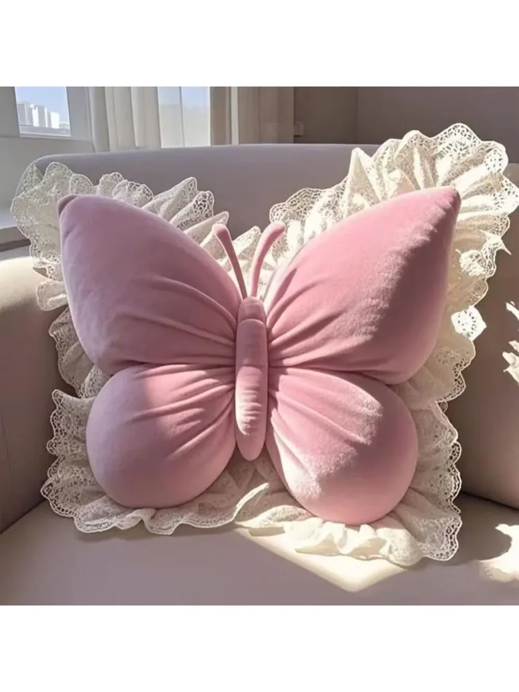 Cute Princess Butterfly Office Pillow Living Room Bow Bedroom Car Sofa Cushion Home New Pillow Room Home Garden Decor