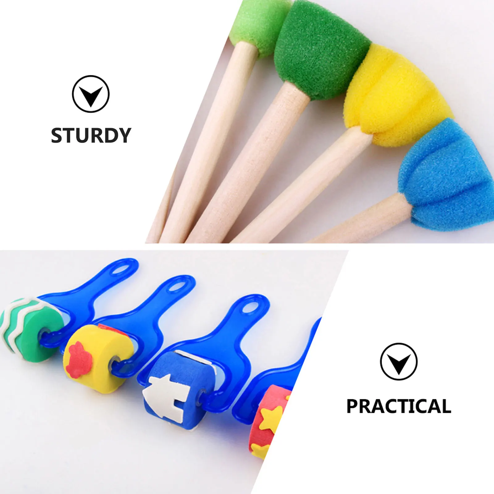 

30Pcs Kids Drawing Sponge Stamp Set Premium Paint Brushes Preschool Painting Tools Creative Art Supplies Kids Sponge Paint