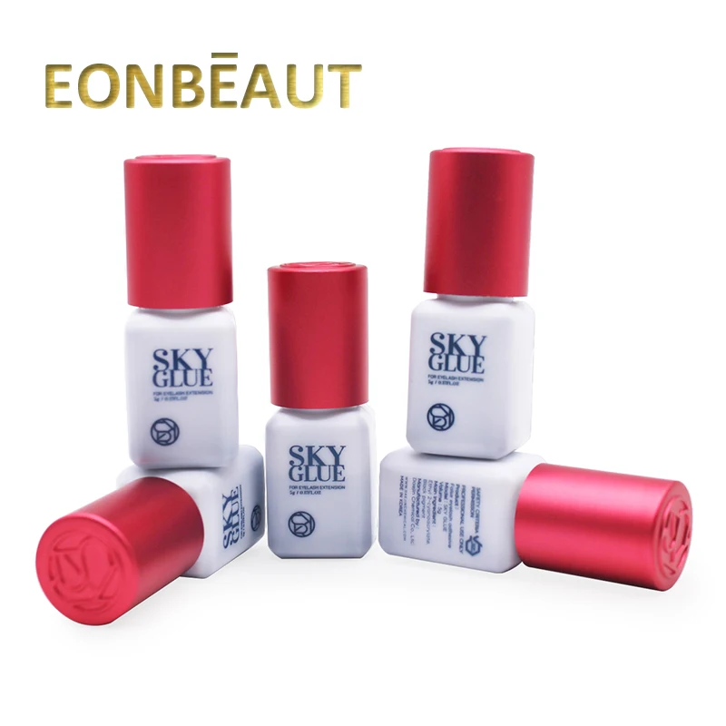 5 Bottles SKY S+ 1S Dry Glue Eyelash Extension Glue Red Cap Makeup Tools Korea Strongest Fastest Beauty Adhesive Makeup Tools