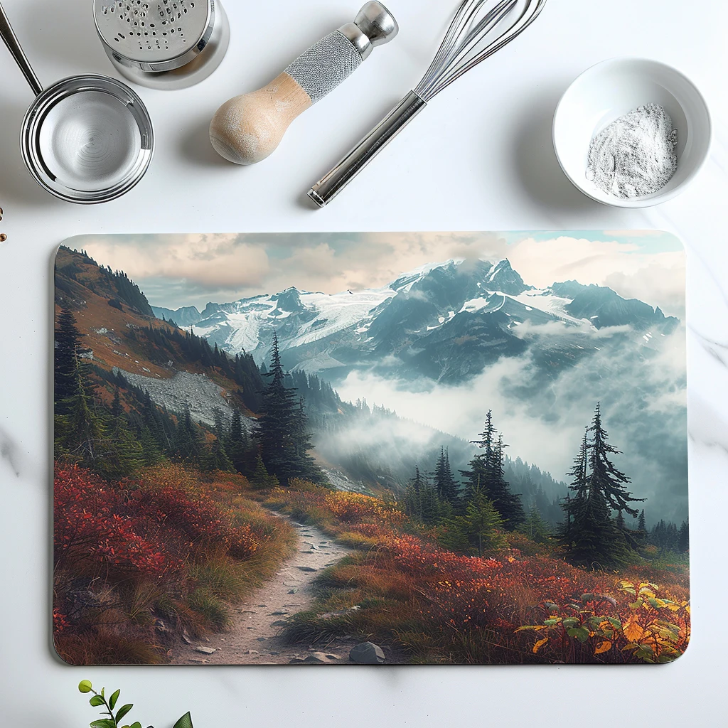 

Absorbent Tableware Dish Drying Mats Snow Path Desk Drain Pad Heat Resistant Counter Mat Non-slip Draining Placemat Kitchen