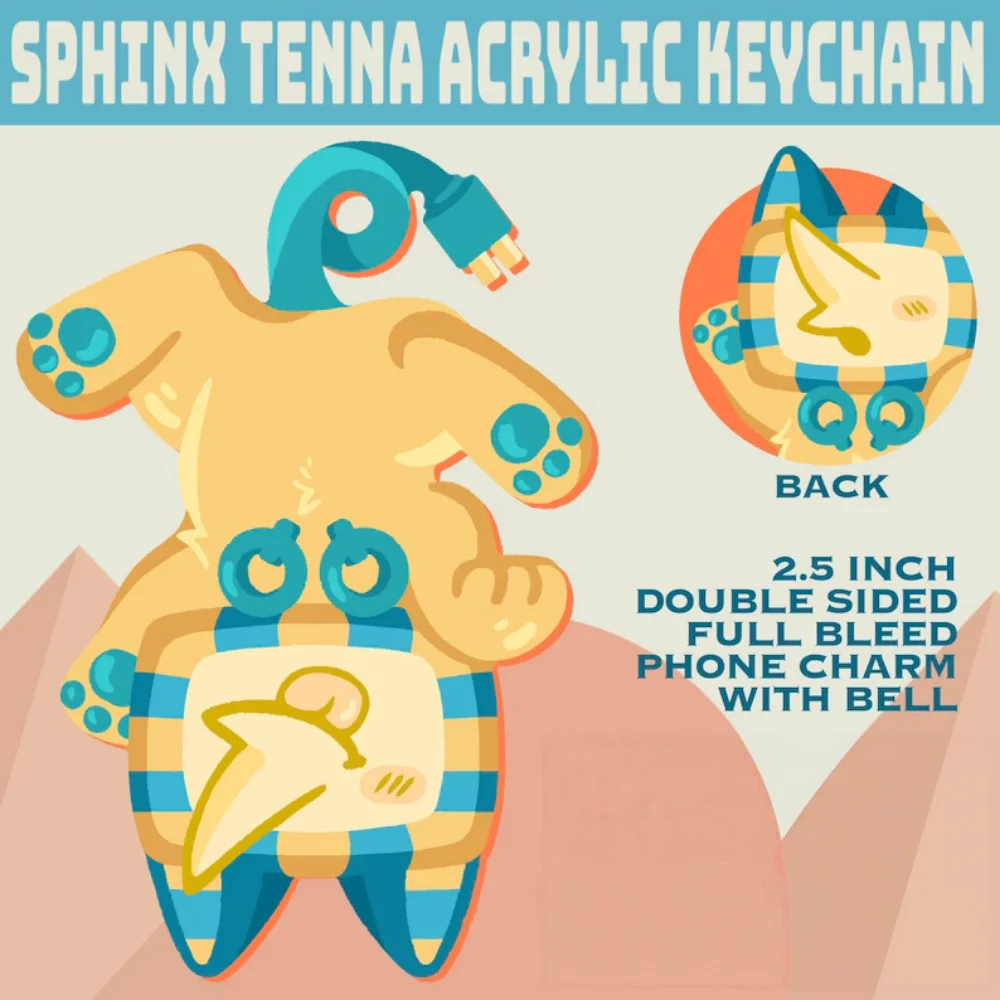 Sphinx Tena Anime Acrylic Keychain 2.5-inch Double-Sided Design Collectible Keyring for Fans