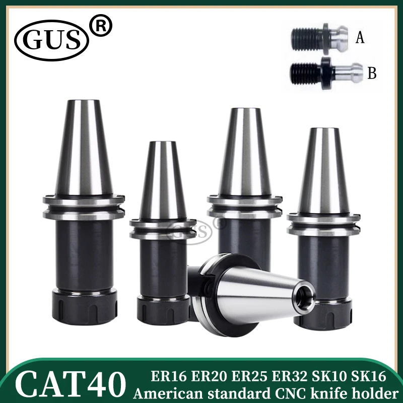 CAT40 ER16 ER20 ER32 ER40 SK10 SK16 bracket tool CNC Milling Machine Center tool holder ER Collet Chuck Pull Stud Handle Shank