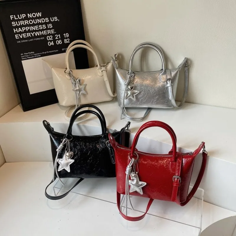 

Luxury Tote Messenger Purse Shopper Solid Color Commuter Elegant Leather Diaper Bag For Women Large Capacity Original