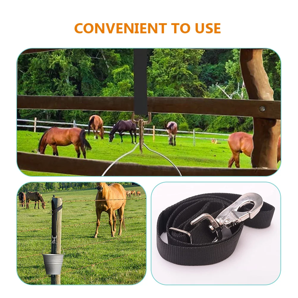 

3pcs Black Adjustable Nylon Bucket Straps for Horse Feeder Hanger Reusable Toilet Rope Wear Resistant Stable Pasture Trailer