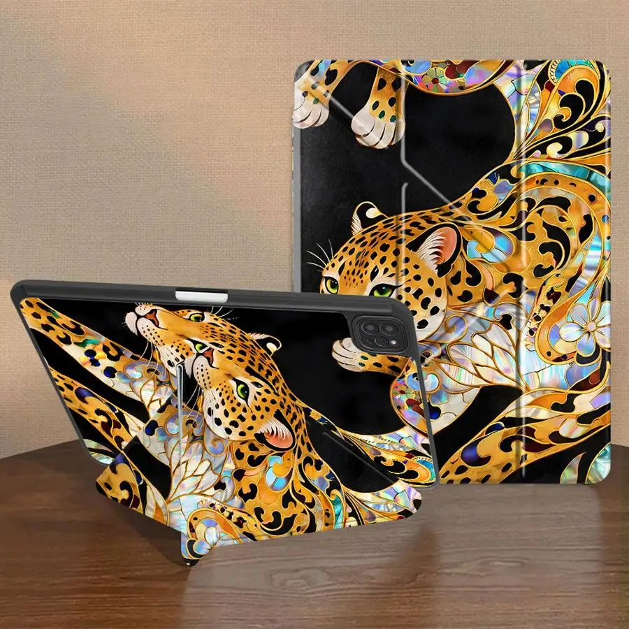 Cool Tiger Design Holder Cover Tablet Case For iPad Pro 2025 Air 4 5 M3 M2 M4 11inch Pro 11th 10th 9th 8th 7th 12.9inch Mini 6 7
