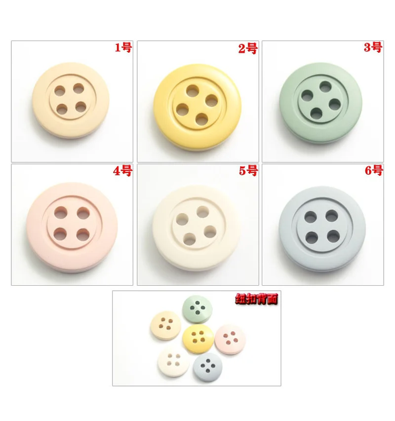 20PCS 4-Holes Buttons Coat Spot Large Four Eye Resin Button Garment Accessories 18-30mm Embellishments for Clothing Decoration