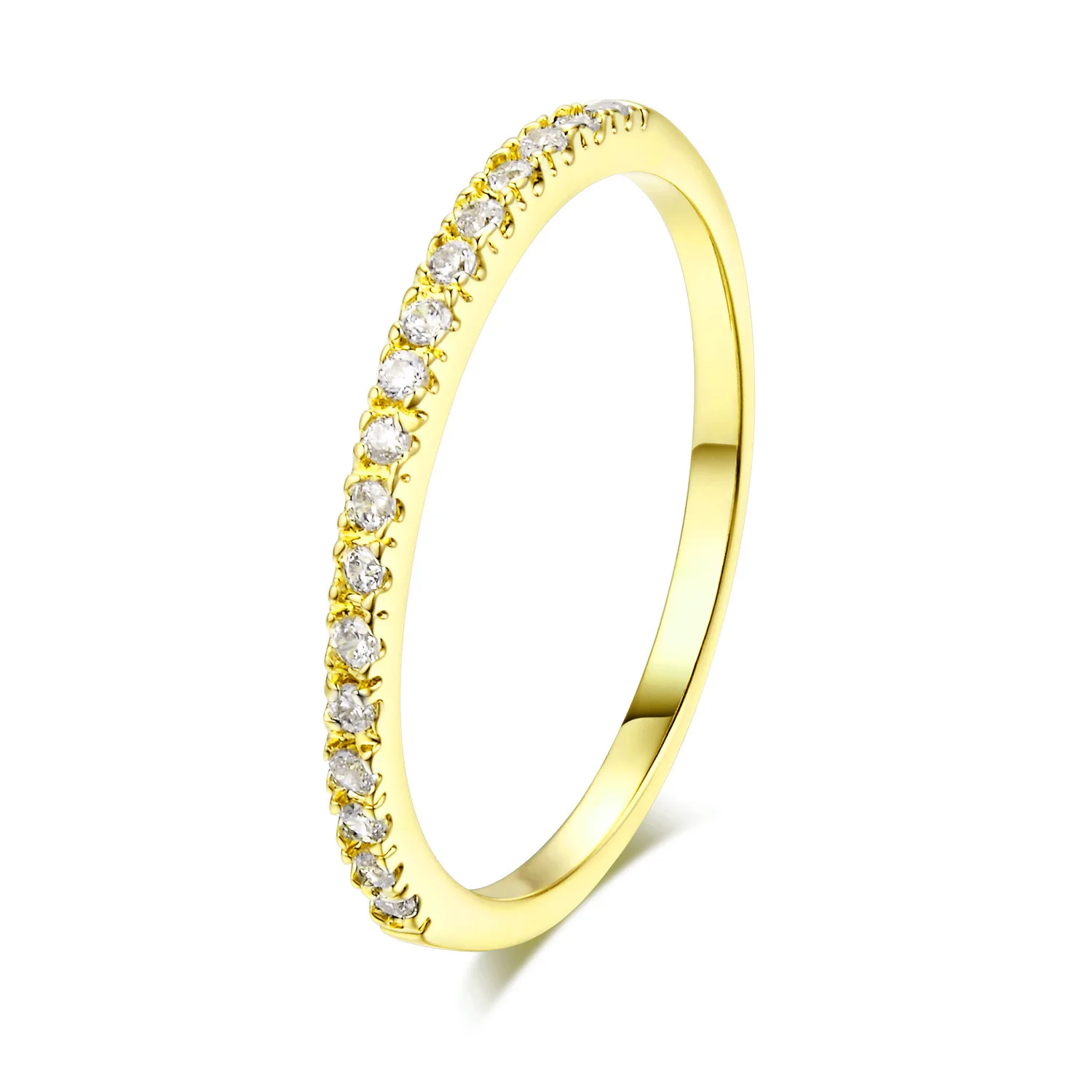 Wedding Engagement Thin Rings For Women Micro Pave Zircon Crystal Dainty Ring for Girls Fashion Jewelry All Size Wholesale R133
