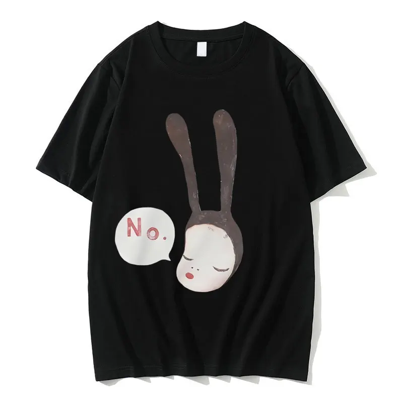 Yoshitomo Nara Bunny Girl No Graphic Tshirt Summer Unisex Fashion Art Aesthetic Trend T-shirt Men's Casual Oversized T Shirts