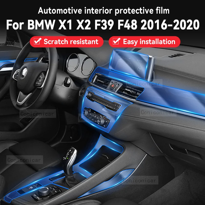 

For BMW F39 F48 X1 X2 2016-2020car Interior Center console Invisible car suit TPU protective film Anti-scratch Accessories Refit