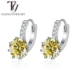 2CT D Color Moissanite Hoop Earrings For Women Lab Diamond 100% 925 Sterling Silver Brilliant Wedding Fine Jewelry Wholesale