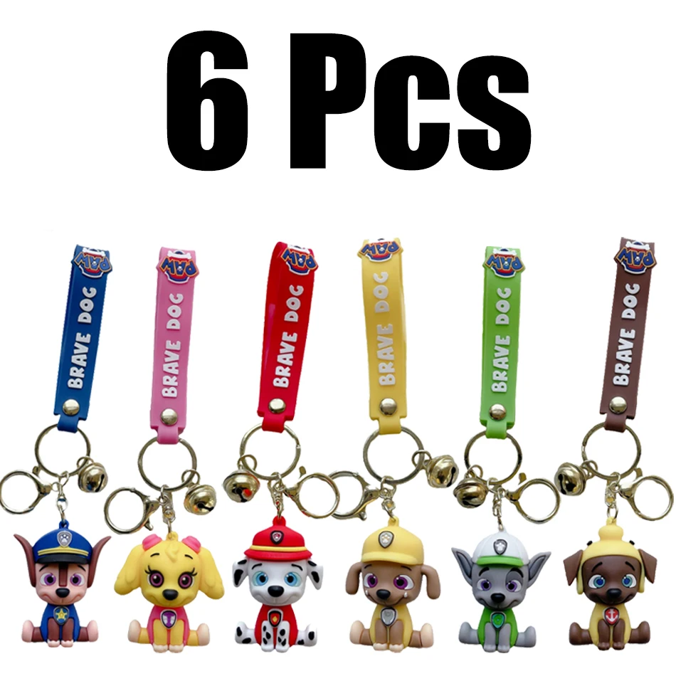 Anime Paw Patrol Chase Skye Rocky Marshall Keychain Cute Doll Puppet Pendant Key Chain Schoolbag Pendant Children Student Gifts