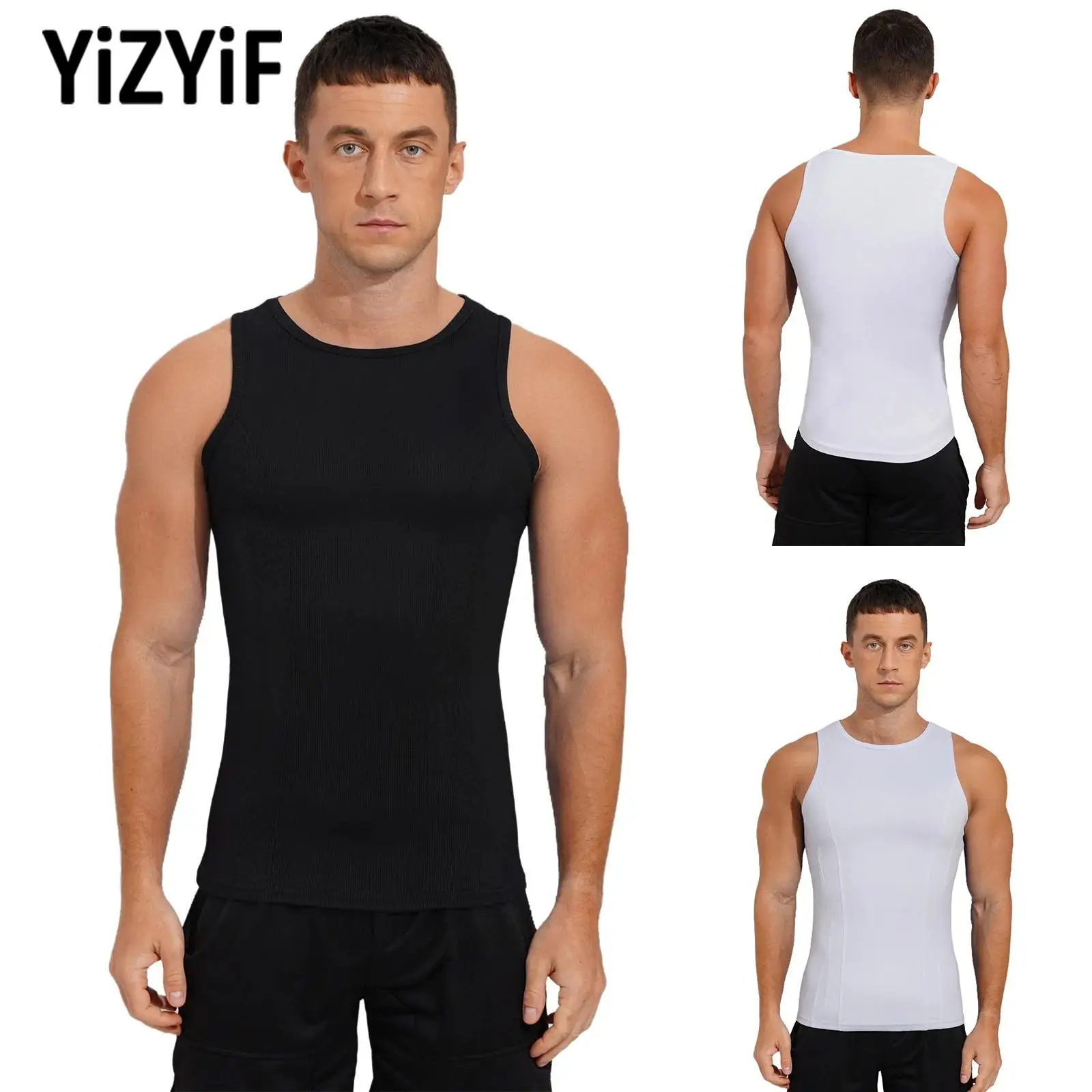 

New Mens Sleeveless Fitness Shirt Jogging Cycling Costume Fashion Ribbed Tank Top Bodybuilding Athletic Tops Sports Workout Vest