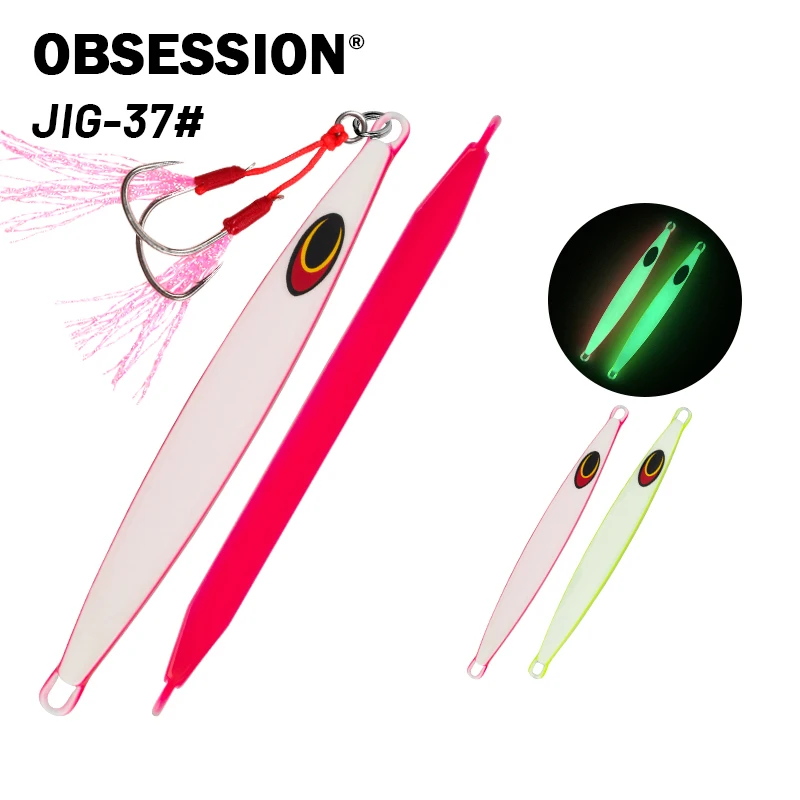 

OBSESSION J37 Sinking Pencil Slow Rocking Metal Jigging Bait Lures 150g 14.5cm 3D Eye Luminous Artificial Saltwater Fishing Lure