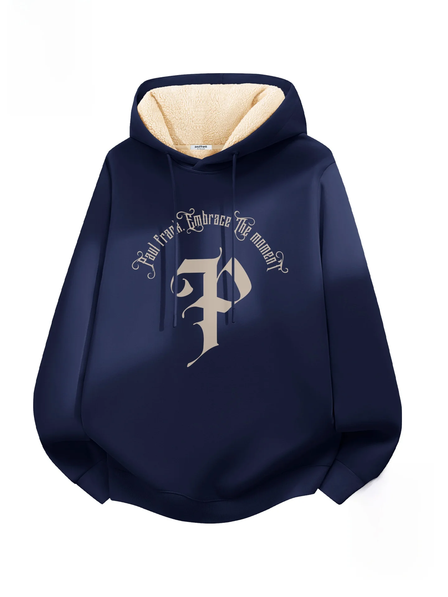 

Fce Lined Hoodie Men's Winter Thiened Lamb Velvet Jaet Printed Foam Warm Casual Streetwear Cotton Polyester