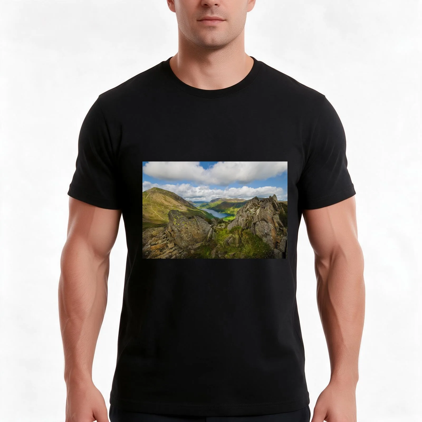 Buttermere from Haystacks T-Shirt, Summer Casual Cotton Tee, Oversized Streetwear Tops, Vintage Graphic Print, Unisex Men Women