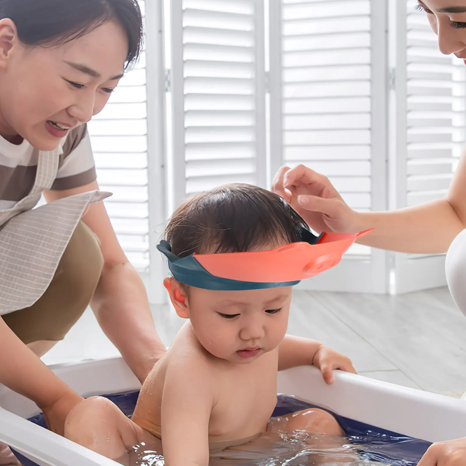 

Шапочка для купания малышей с защитой от обратного тока воды, премиум-класса, из ПП и ТПЭ, водонепроницаемая, для защиты ушей детей, для мытья головы и купания, силиконовая