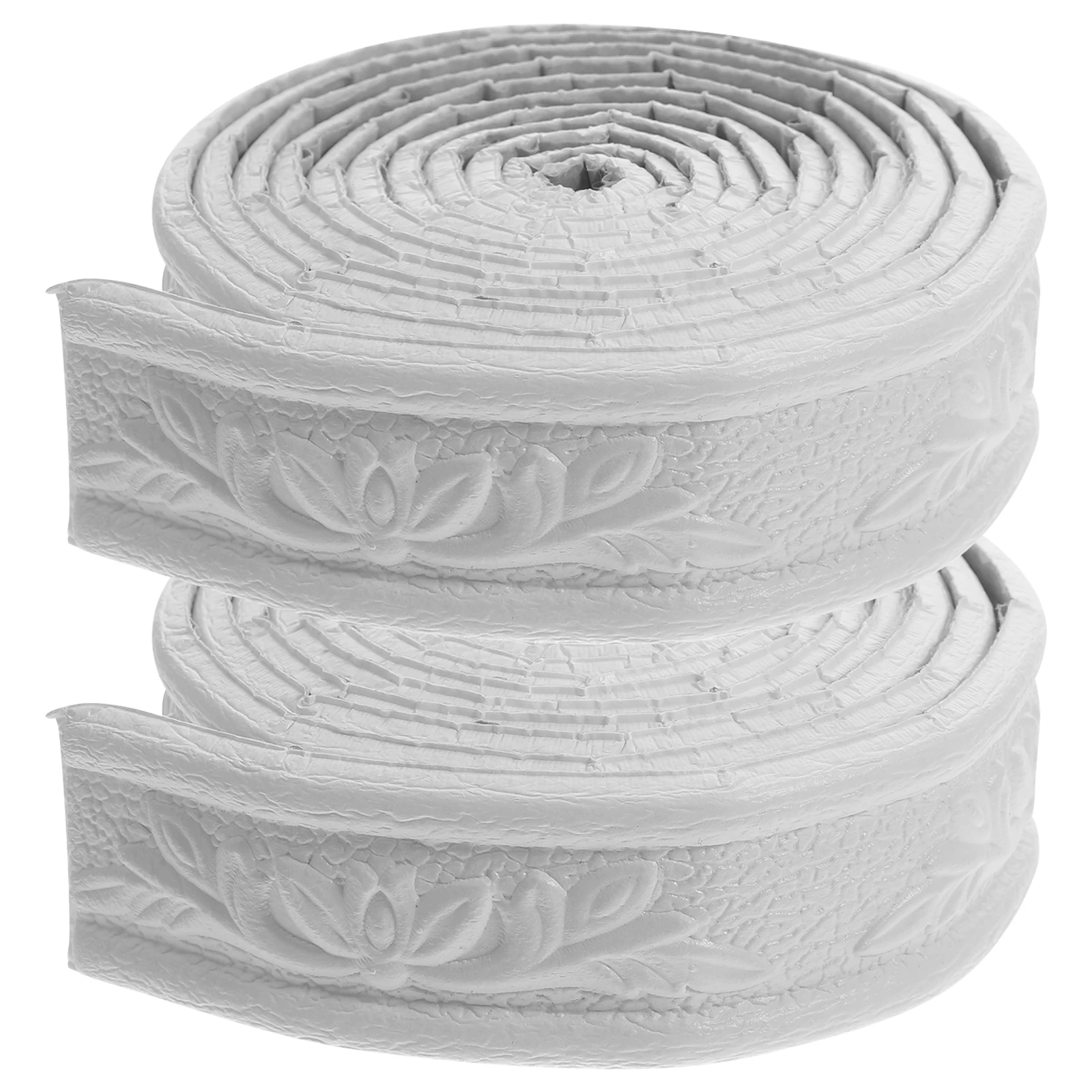 

2 Rolls Waistline Stickers Foam Covers Decorative Wallpaper Border Strip Kitchen Bathroom Tile Edge Skirting Board Moldings Wall