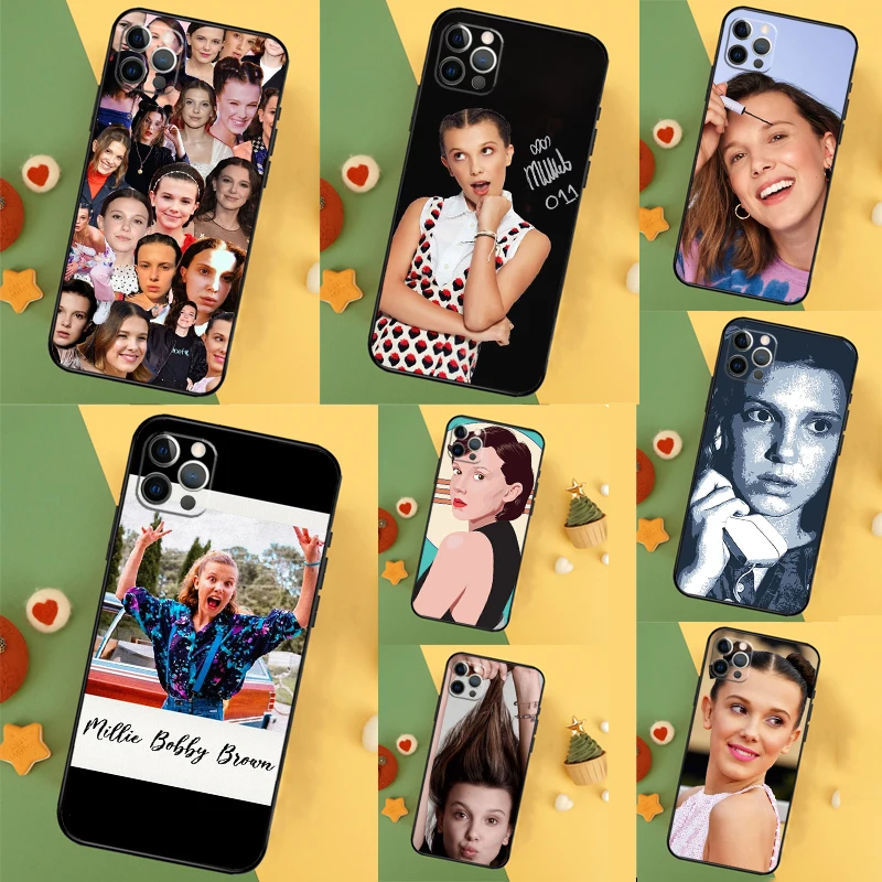 جراب هاتف Millie Bobby Brown Funda ، iPhone 11 ، 12 ، 13 ، 14 ، 16 ، 15 Pro Max ، Mini ، XS ، X ، XR ، SE2 ، 7 ، 8 ، 14 ، 16 ، 15 زائد #1