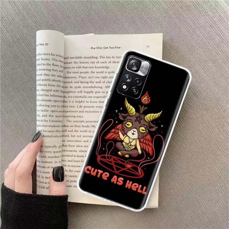 Cute Hell Hail Satan Evil Phone Case For Xiaomi Redmi Note 12 Plus 12S 10 11 Pro 4G 5G 9T 9S 8T 10S 11T 11S 11E 9 8 7 6 5 5A Coq