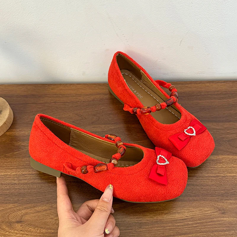 

Bow Women Mary Jane Shoes Flats Beaded Loafers Shoes Sport Sneaker Woman 2025 Autumn Casual Shallow Dress Walking Zapatos Mujer