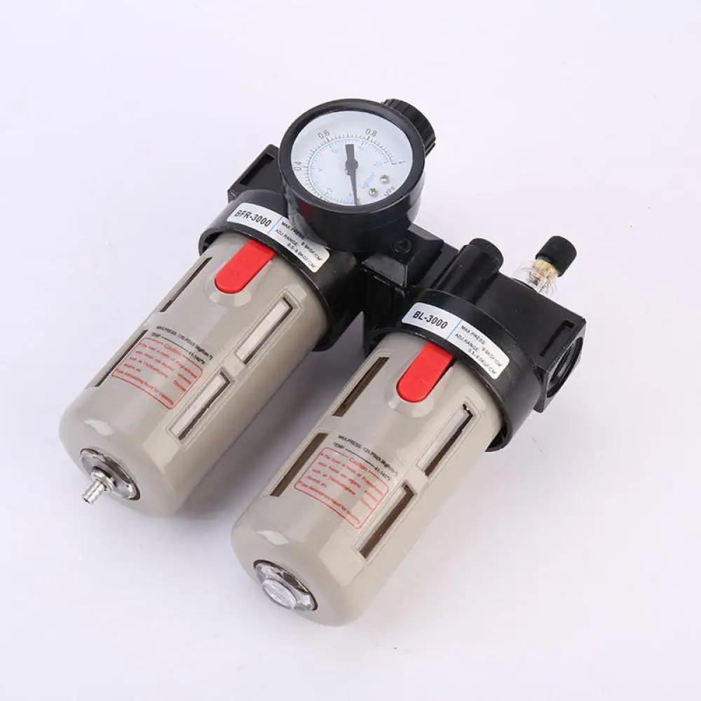 Professional AFC2000 Pneumatic Air Source Treatment Filter Regulator Lubricator Combo Moisture Separator Pressure Gage