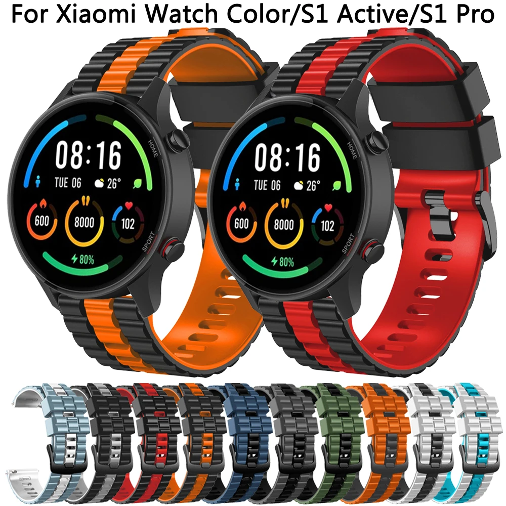 22mm Silicone Strap For Xiaomi Mi Watch Color / Color 2 Replacement Band for Mi Watch S1 Pro / Active S2 46mm Watchband Bracelet