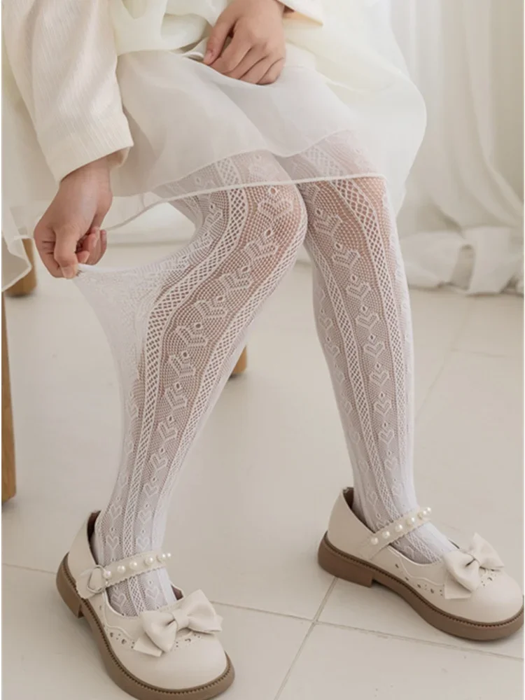 Kids Girl Tight Retro Floral Lace Sweet Princess Pantyhose for Children Girl Spring Summer Legging Stocking Fishnet Sock