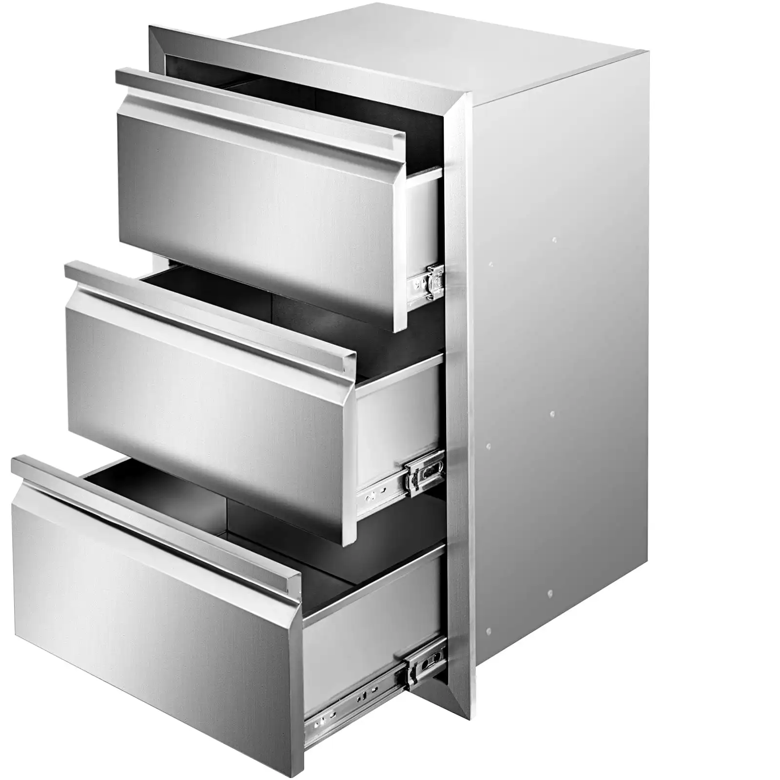 

Outdoor Kitchen Drawers 14.7" W x 25.4" H x 18.7" D, Box Frame Style Flush Mount BBQ Drawers with Stainless Steel Handle