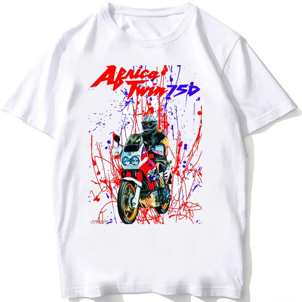 أفريقيا التوأم XRV 750 GS مغامرة دراجة نارية ركوب تي شيرت الرجال قصيرة الأكمام الجبلية موتو الرياضة تي شيرت الهيب هوب الصبي عادية تيز