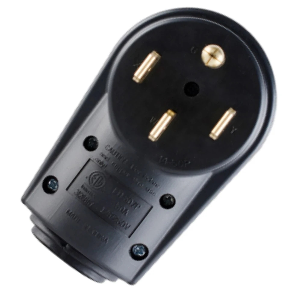Nema 14-50P 14-50R 50Amp RV Plug Heavy Duty RV EV Replacement Socket Male/Female Plug with Ergonomic Handle 125V/250V for Camper