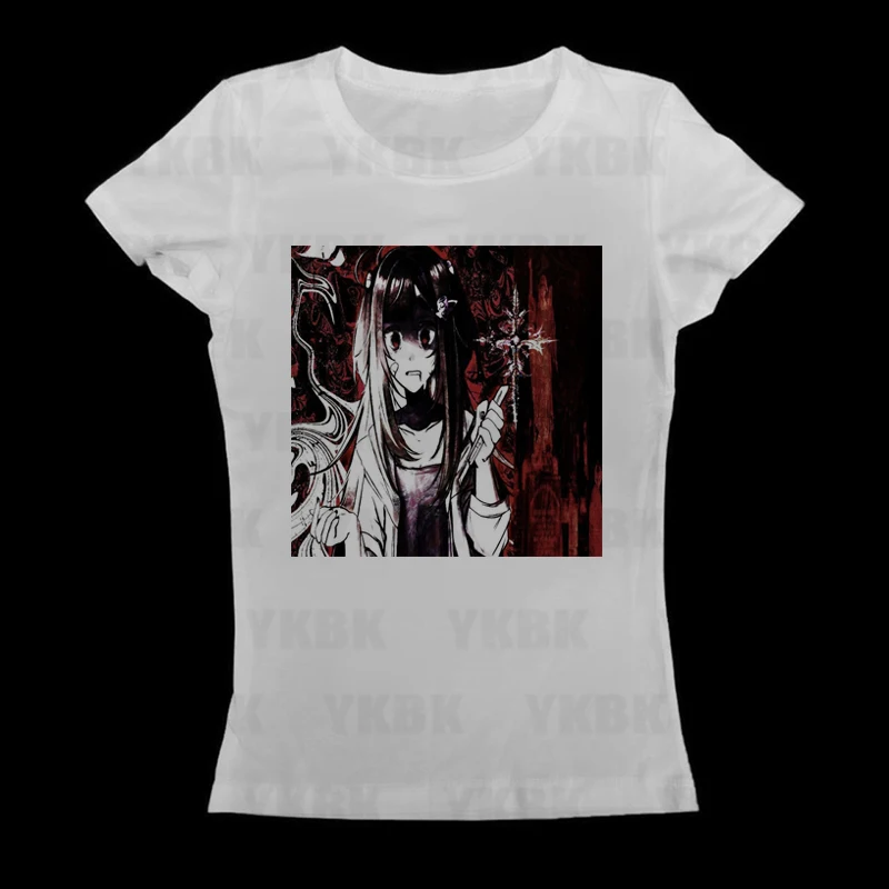 Mode Lässig Japan Y2K Drucken Anime Brief Goth 90s Frau Kleidung Frauen Harajuku Straße Mädchen Oansatz Kurzen Ärmeln T-shirts