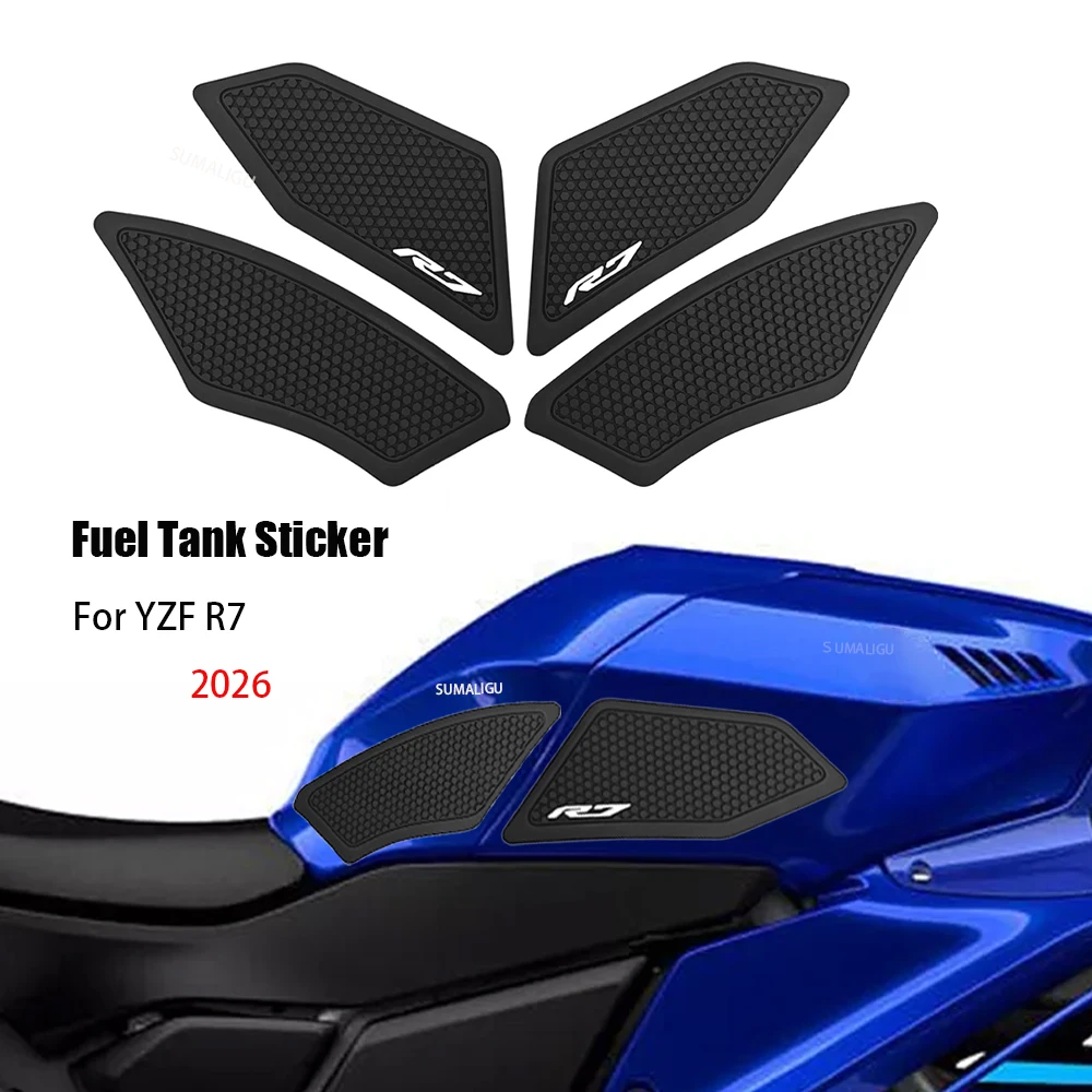 For Yamaha YZF R7 YZF-R7 2026 Motorcycle Accessories Non-Slip Side Fuel Tank Stickers Pad Rubber Sticker