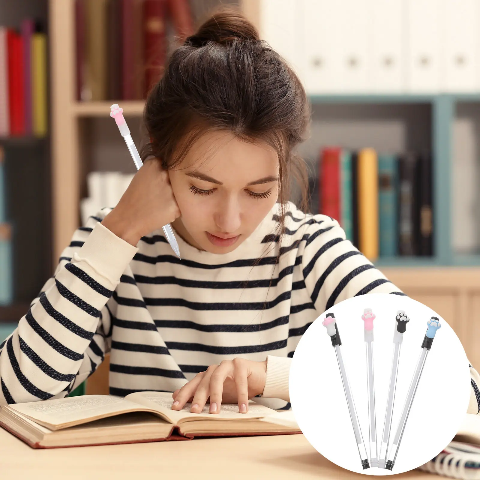 

12Pcs Cartoon Gel Pen Animal Paw Design Smooth Writing Pen Cute Student Gift Bulk Pack Office School Supplies Student Gift