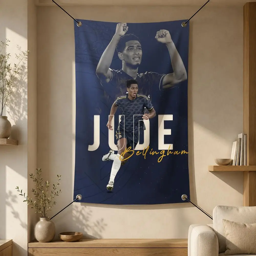 Football J-Jude Bellingham Flags Flag Banner Wall Hanging for Bedroom Dorm Room Home Bar Party Indoor Outdoor Wall Decor
