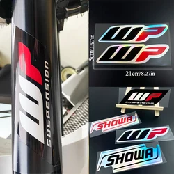 2PCS Motorcycle Stickers Motocross Front Forks Showa Wp for Shock Absorbers Cool Logo Suspension Durable Vinyl Decals Decoration
