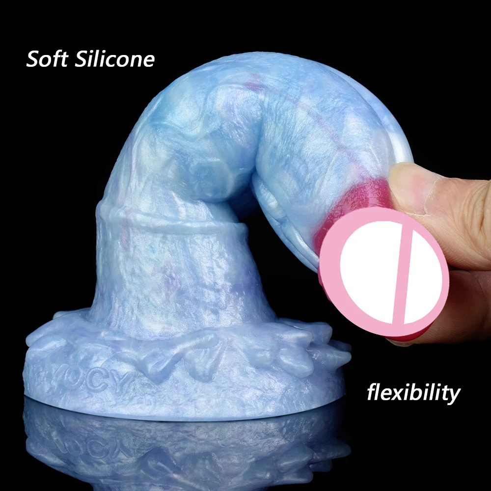 YESBUY Ice Dragon Dildo Silicone Animal Fake Penis Anus Plug For Men Anal Sex Toy With Suction Cup Female Masturbator Adult Tool