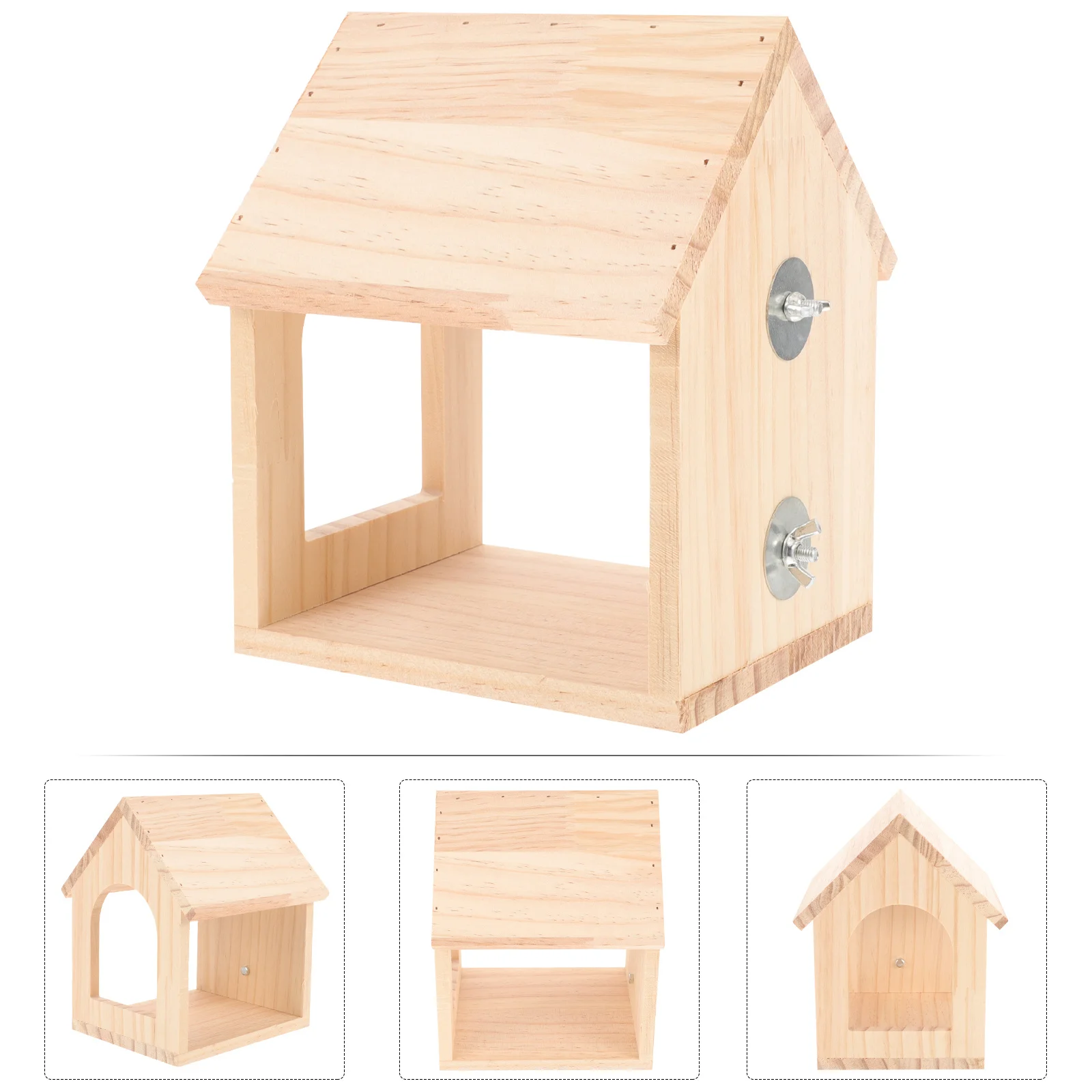 

Natural Wood Bird Breeding Nesting Box Parakeet Nest Easy Assembly Safe Hideaway for Small Birds Cockatiels Finches Budgerigars
