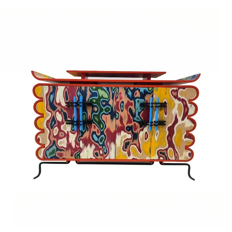 Magoo French light luxury entrance cabinet decorative storage cabinet retro dyeing side cabinet