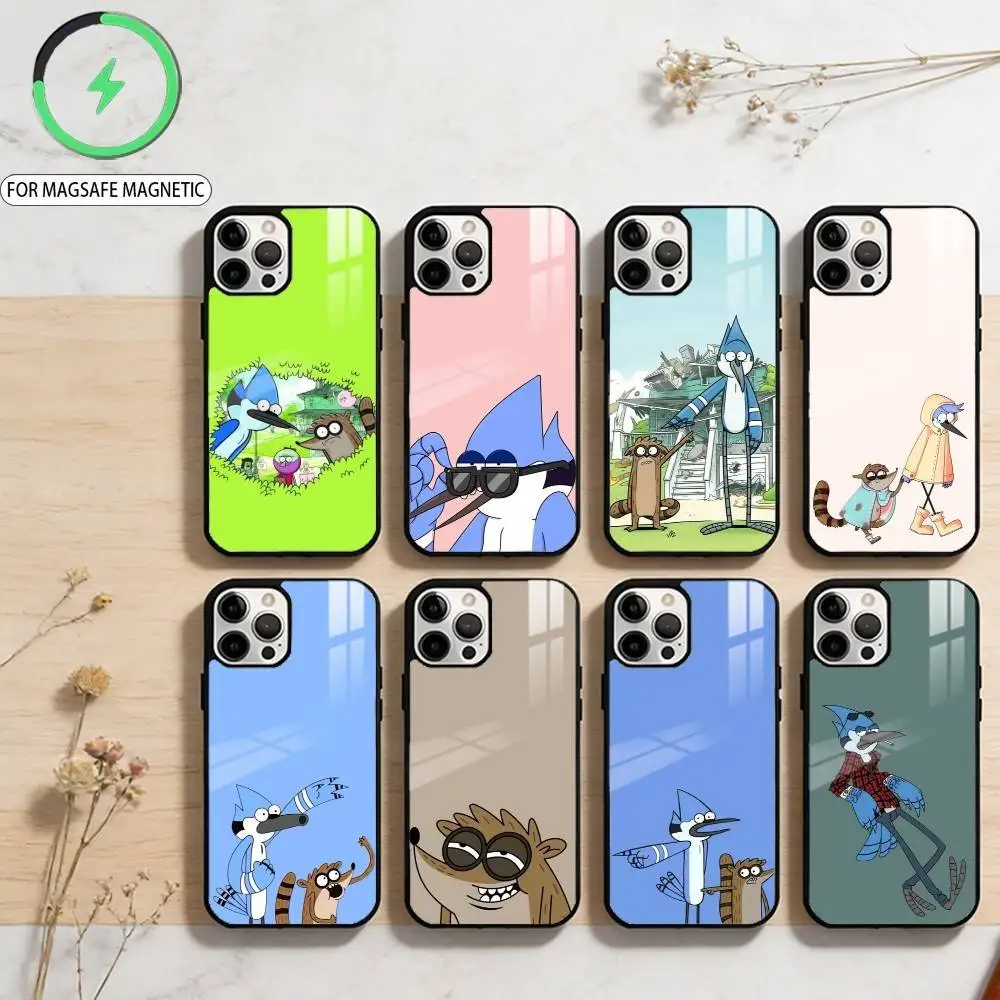 

Chill Slacker Mordecai and R-Rigby Phone Case For iPhone17,16,15,14,13,12,11 Plus,Pro Max Magnetic For Magsafe Wireless Charging