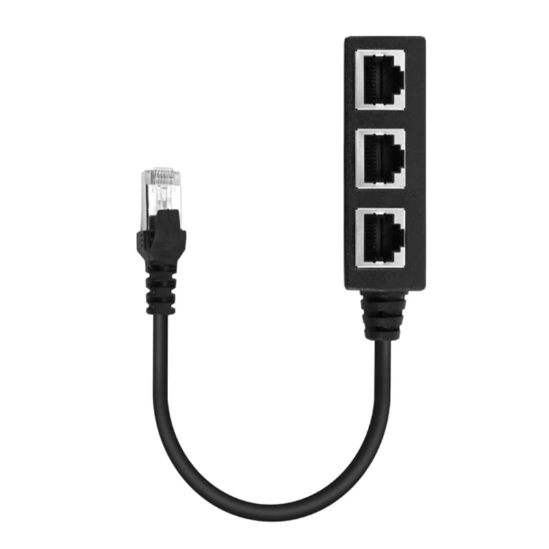 1 to 3 RJ45 LAN Ethernet Connector: Splitter Adapter for Network Cable