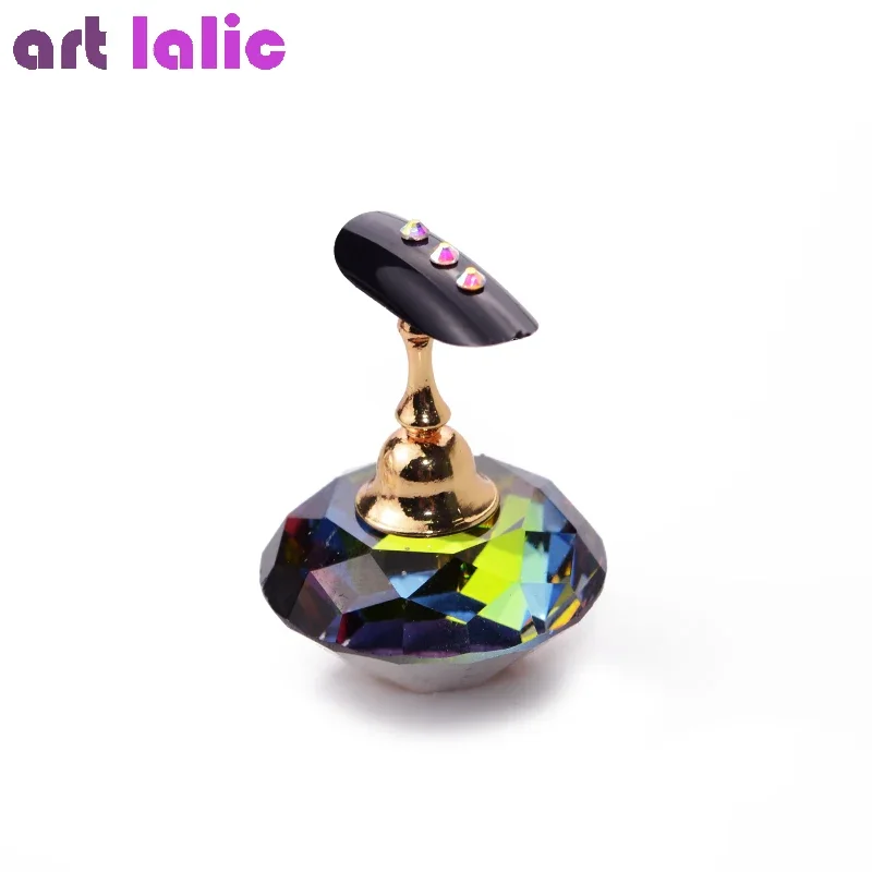Support magnétique professionnel pour ongles en alliage de cristal acrylique, présentoir de formation pour la pratique du manucure à faire soi-même, pour faux ongles