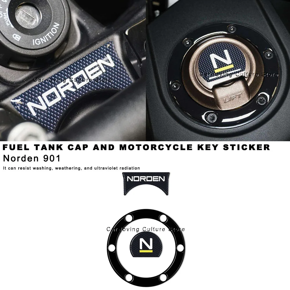 For Husqvarna Norden 901 Waterproof Protective Sticker Motorcycle Fuel Tank Cap And Motorcycle Key Sticker 3D Motorcycle Sticker