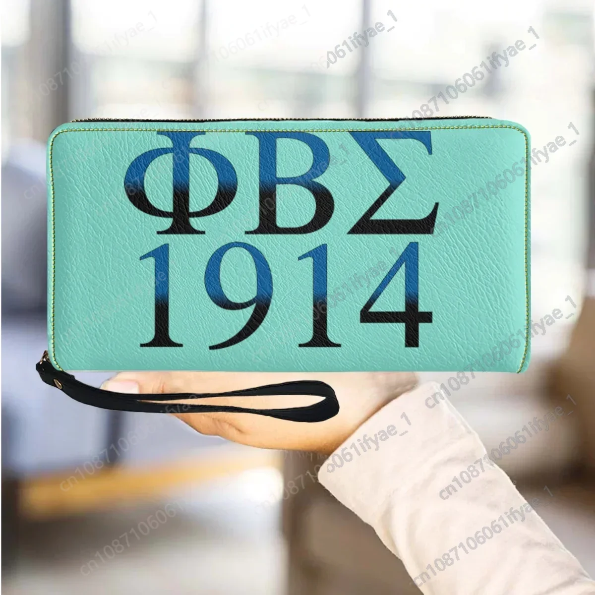 

Phi Beta Sigma 1914 Printed Girls Wallet Pu Leather Long Wristband Clutch Street Commuter Card Holder Small Purse Portefeuille