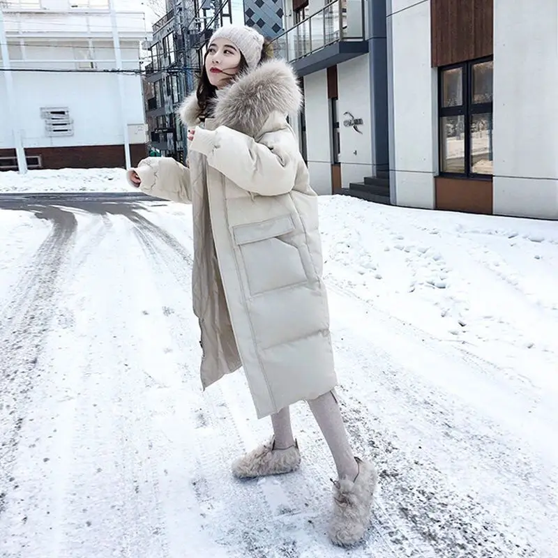 2023 Women Double Sided Down Long Jacket Winter Turtleneck Coat Warm Parkas Snow Outwear Oversized Long Winter Jacket
